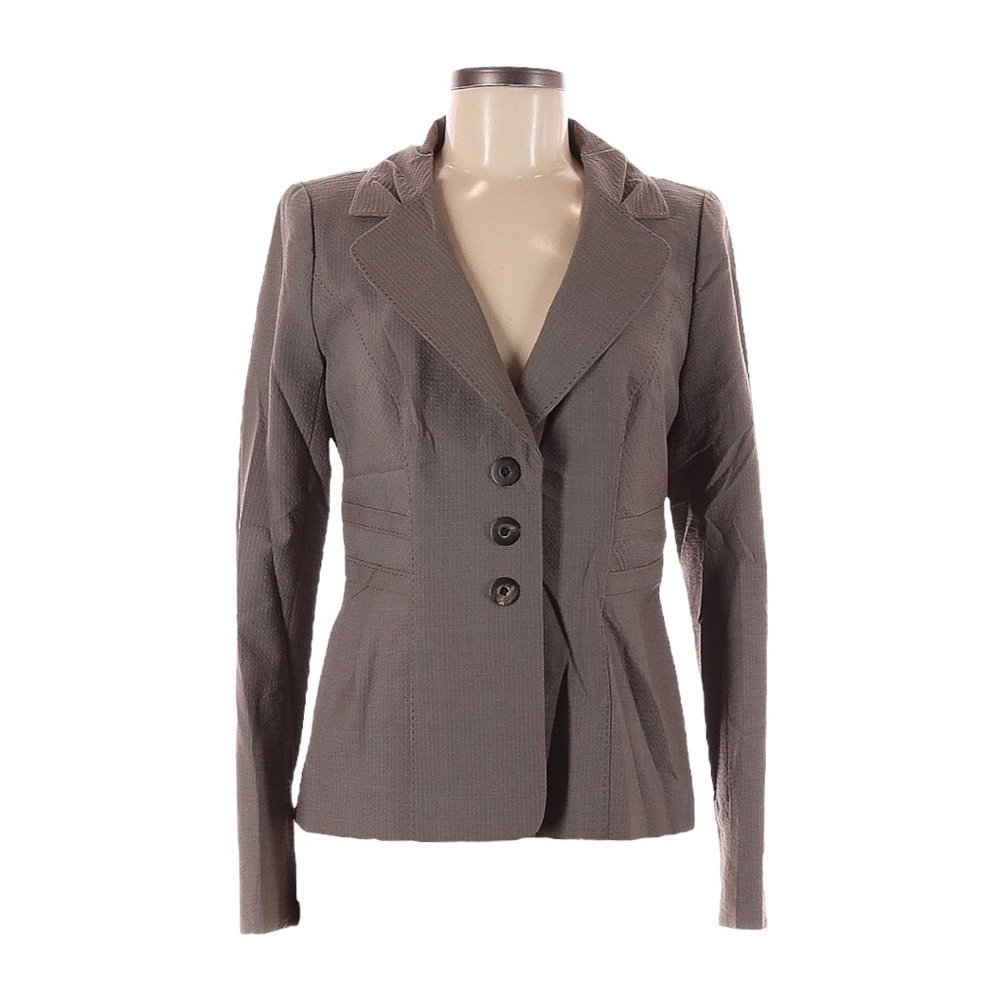 Classiques Entier Virgin Wool Taupe Classic 3 Button Blazer Size 8